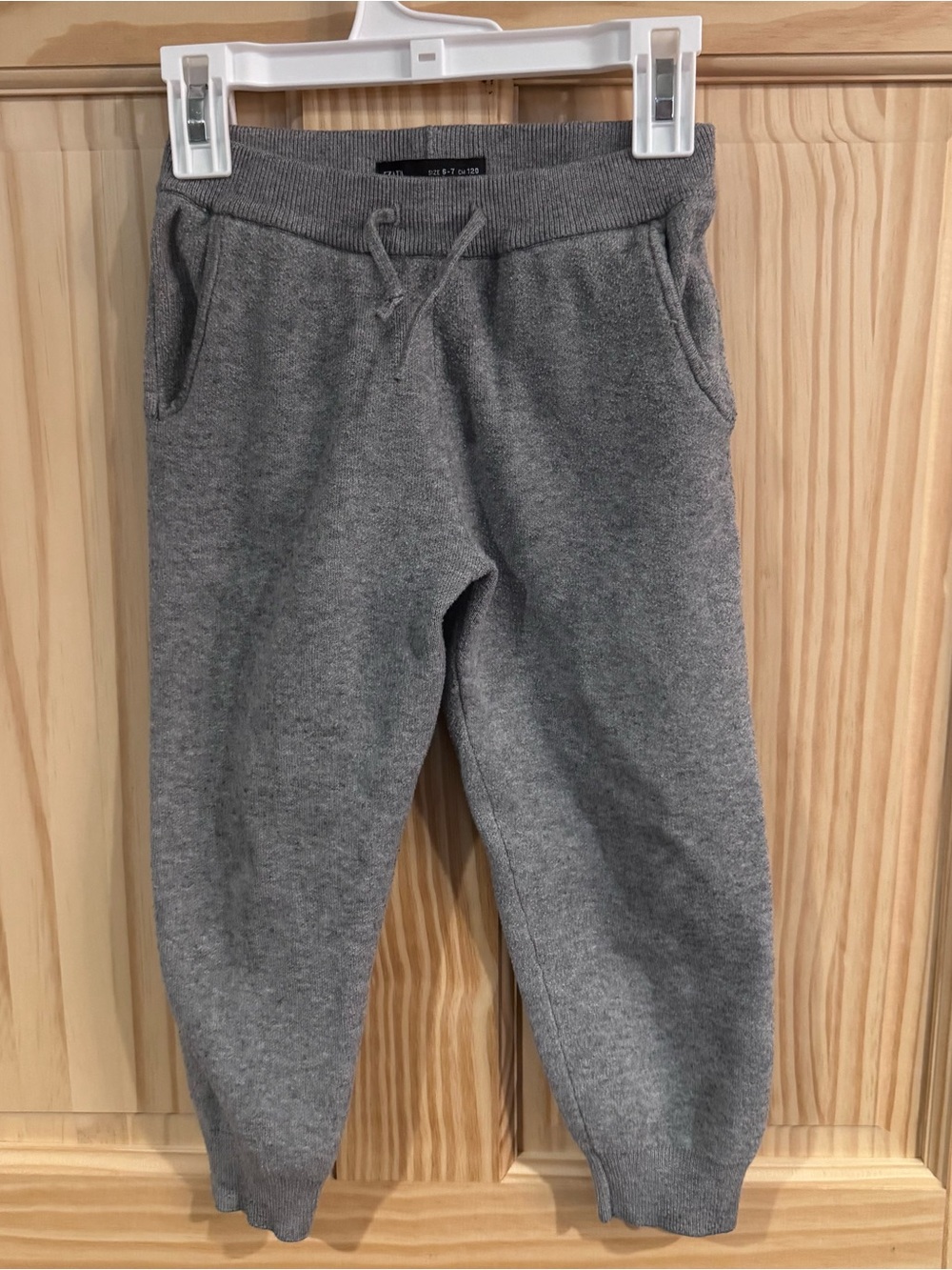 Zara Kids Gray Knit Joggers Drawstring Sweatpants Size 6-7 CM 120